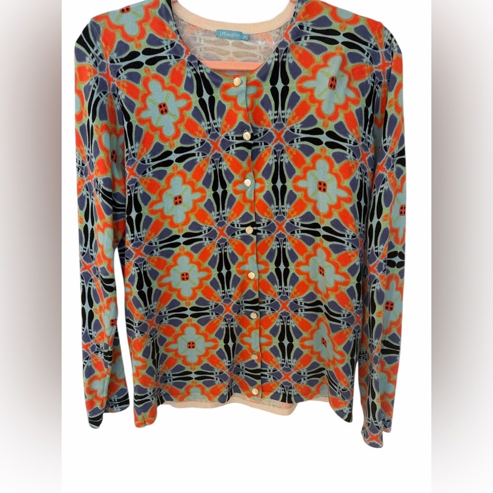 Floral Patterned Crew Neck Sweater